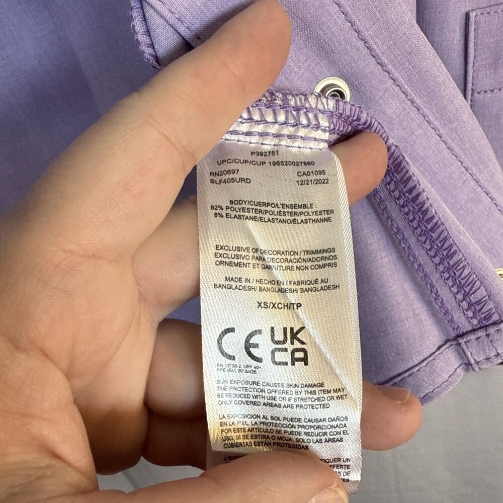 Dickies Temp IQ Women's Cooling Utility Long Sleeve Shirt Purple Snap Size XS - Picture 15 of 16